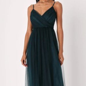 Emerald Green Tulle Maxi Dress